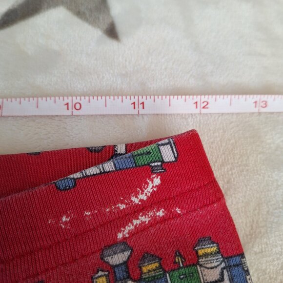 Hanna Andersson Size US 10‎ EU 140 Organic Cotton Long John Pajamas Red Trains - Picture 8 of 11